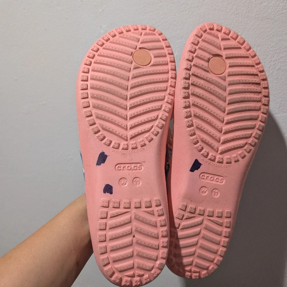 Crocs Kadee II Womens US 11 Slip On Flip Flop Thong Sandals Shoes Tropical‎ Pink